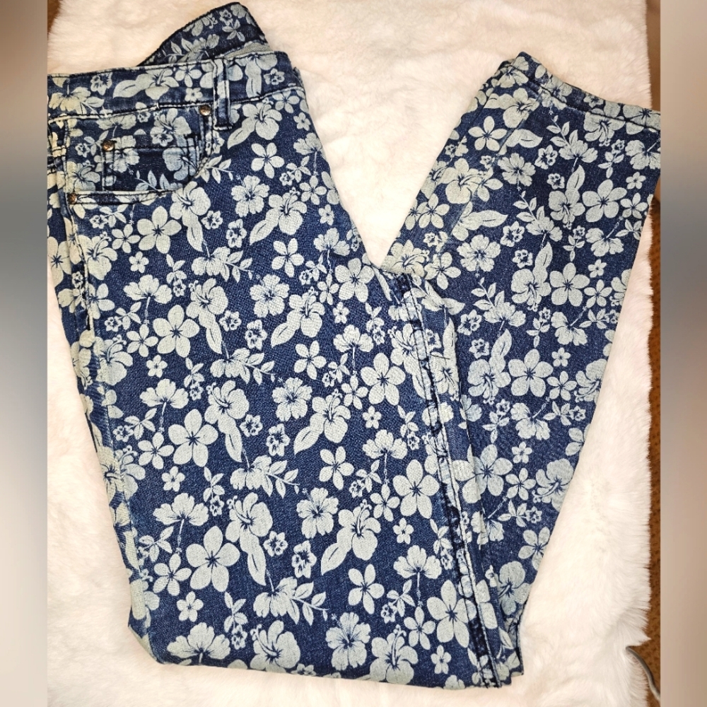 STS Blue 5 pocket Floral Jeans